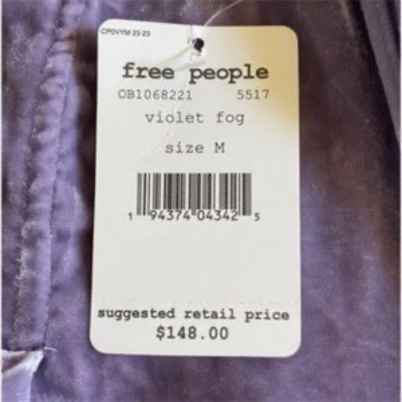 Free People Adele Velvet Tunic Lilac Top Size Medium - Picture 14 of 14